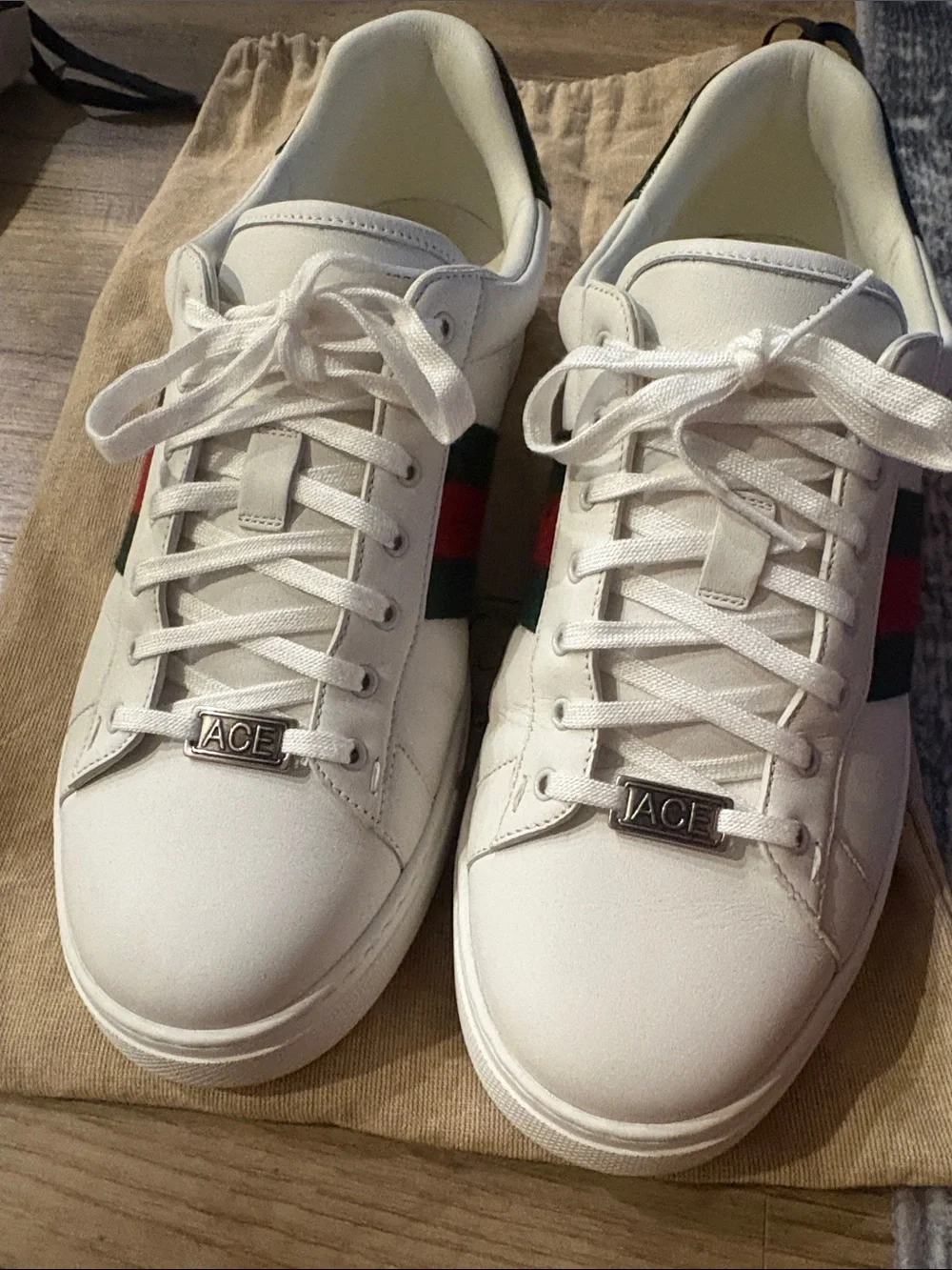 Gucci white leather